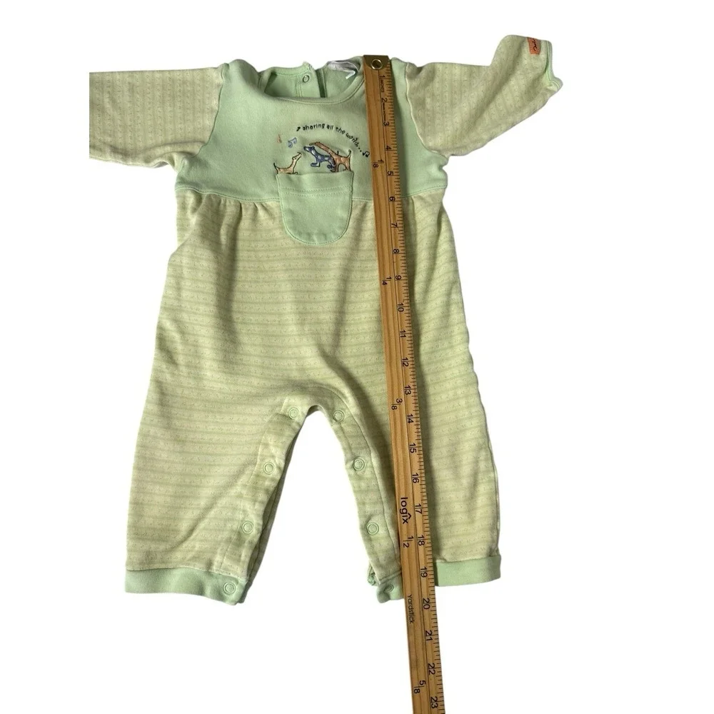VTG Carter's John Lennon One Piece Green Outfit Imagine Lyrics Giraffes SZ 6-9 M